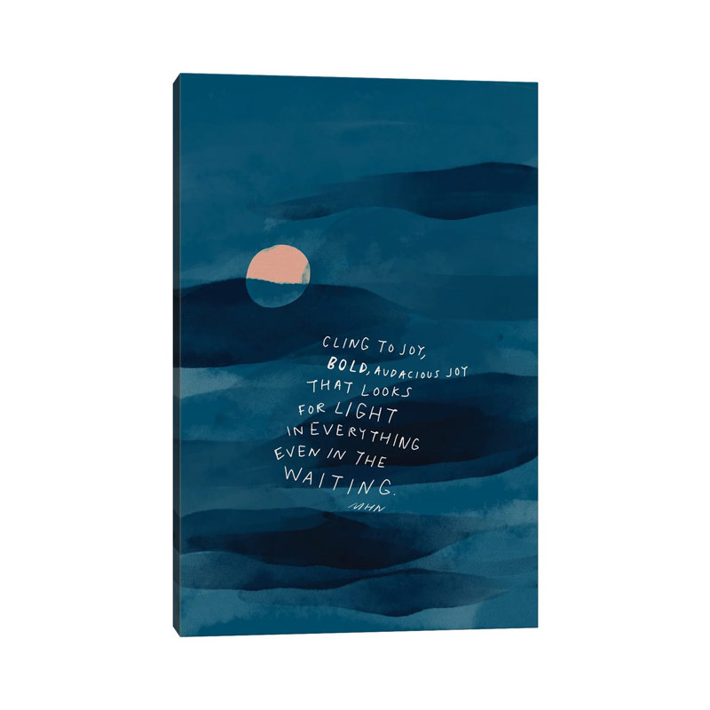 MNH106-Cling To Joy bleu marine nuit, H 26 po x l 18 po x 1,5 po