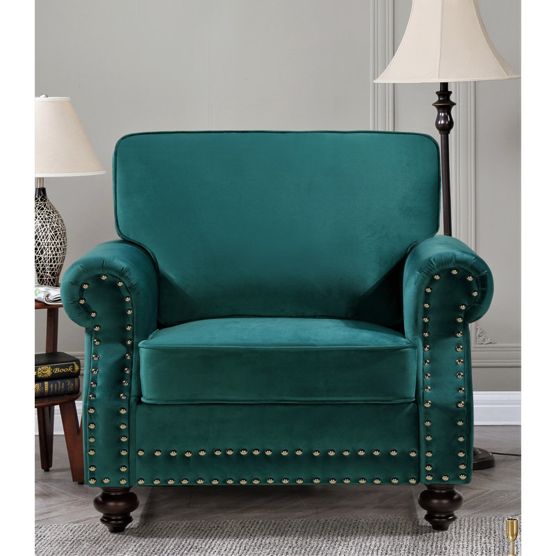Feingold Velvet Armchair, Green