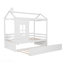Lit simple en bois avec lit gigogne simple (blanc)