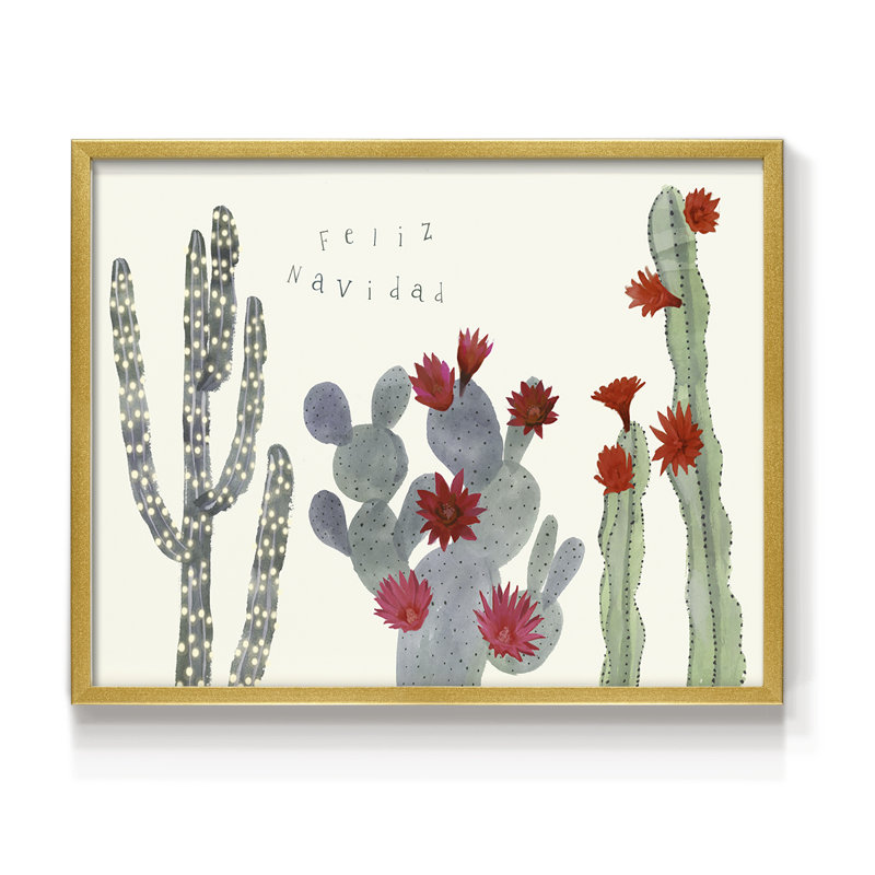 Collection de fleurs de cactus de Noël A - Reproduction encadrée - Restickable, H 11 po x l 14 po