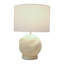 Lampe de table moderne en résine avec base ronde pour le salon - table de chevet élégante, petite lampe de table ou tables d'appoint de chambre à coucher - 22 po, ivoire et blanc