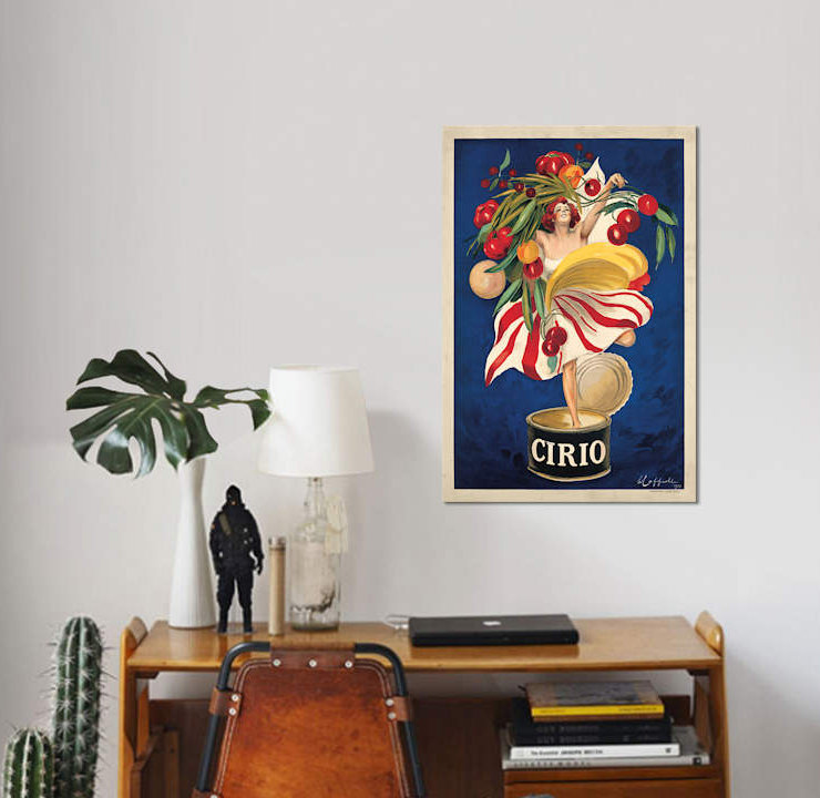 «Cirio» par Leonetto Cappiello, impression sur toile, H 24 po x l 16 po x P 1 po, Papier avec cadre noir, Blanc