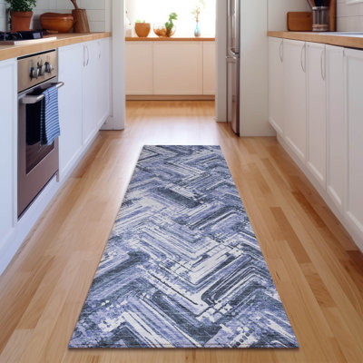 Premium Machine Washable Cerrito Blue Rug