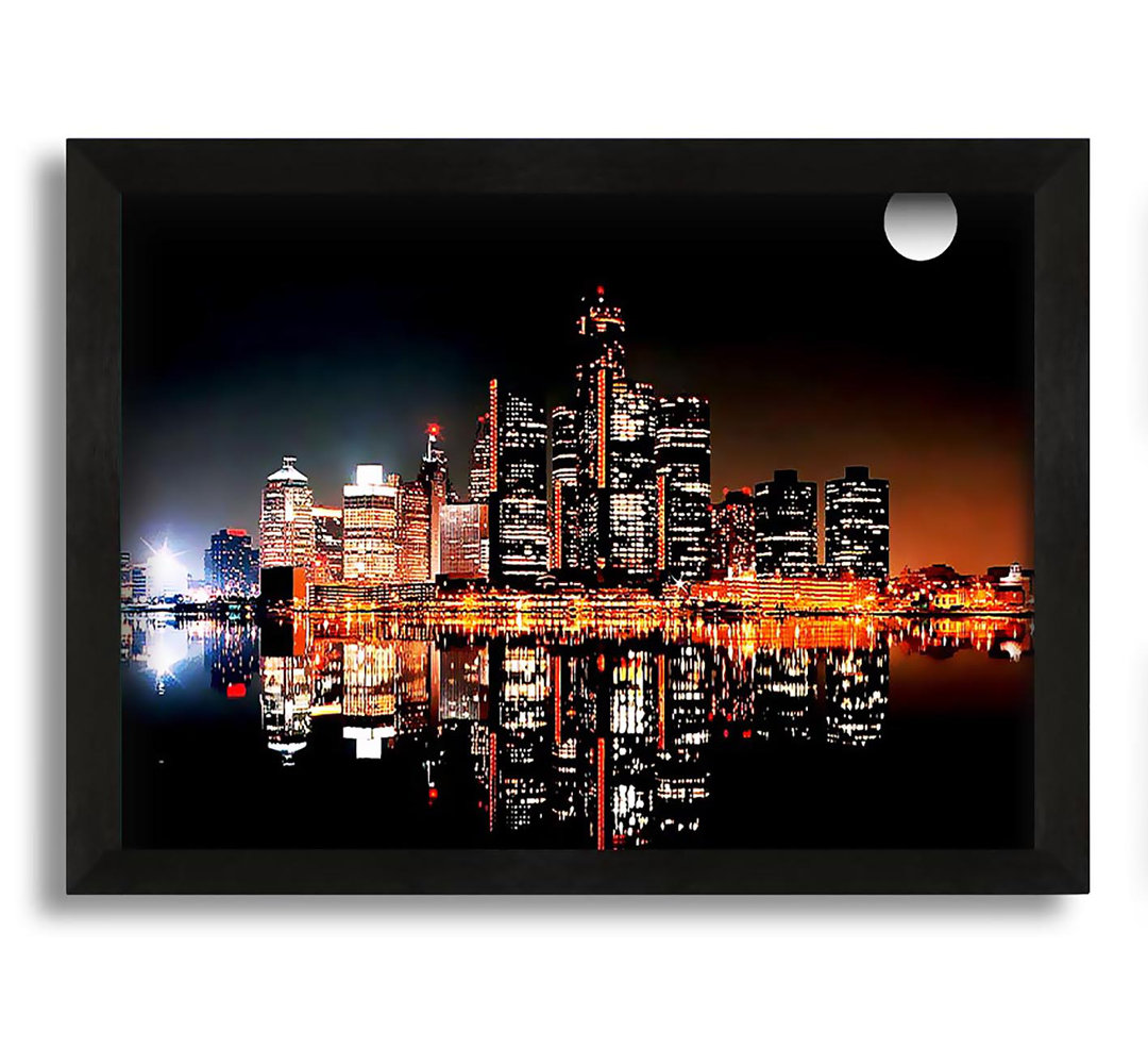 Gerahmtes Leinwandbild City Moonlit Reflections