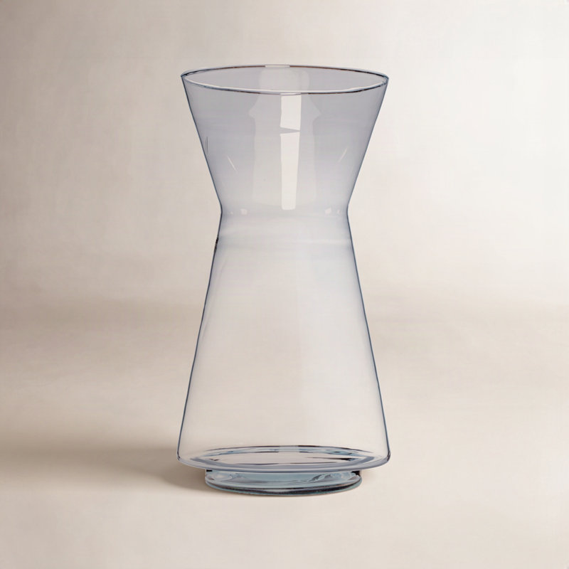 Rianne Mouthblown Recycled Glass Vase, 13.78" H x 7.48" W x 7.48" D, Clear