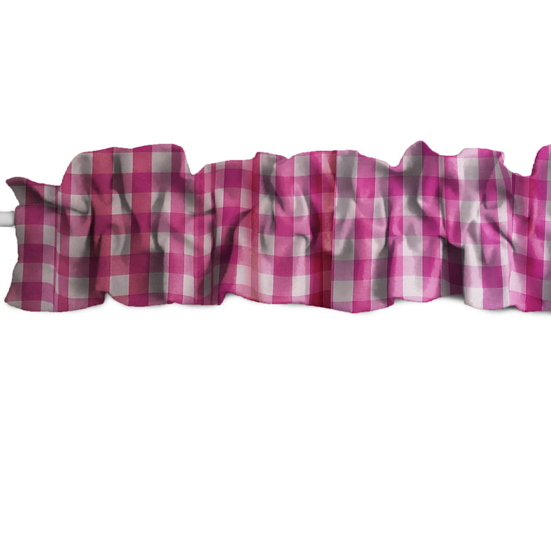 Cantonnière Gingham, L 72 po x L 7 po, Fuchsia