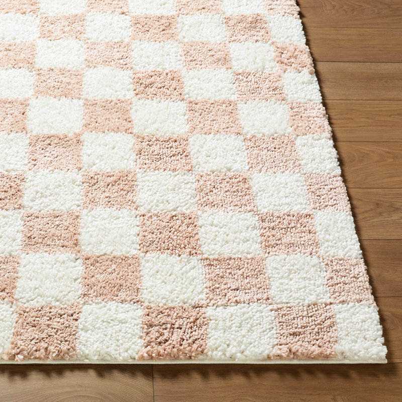 Tapis tissé à la machine République Tchéque, Rectangle 7 pi 10 po x 10 pi, Rose cendré / ivoire / blanc cassé