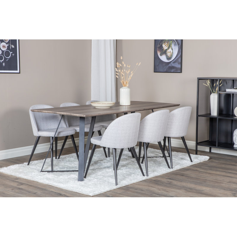 Rowe 6 - Person Dining Set, Grey