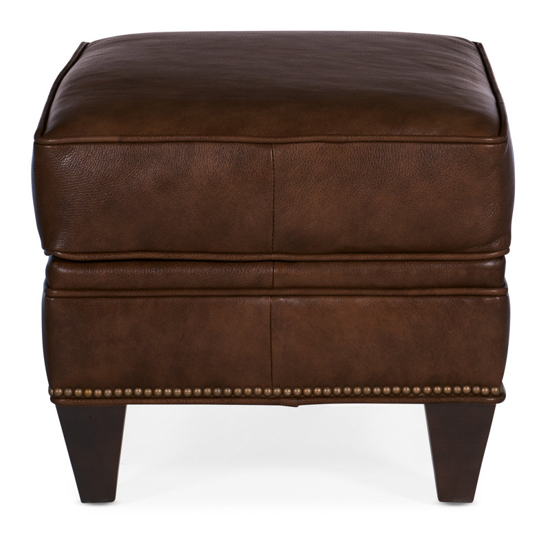 Carrado Leather Ottoman, Anilina Tan Genuine Leather