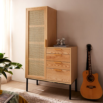 Nordic rattan plaited wardrobe Japanese furniture