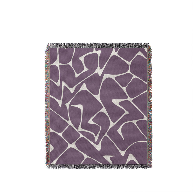 Jeté 100% coton abstrait Mola, L 60 po x l 60 po, Violet