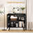 Fluted Storage Cabinet, Free Standing Buffet, Wood Sideboard-399043918