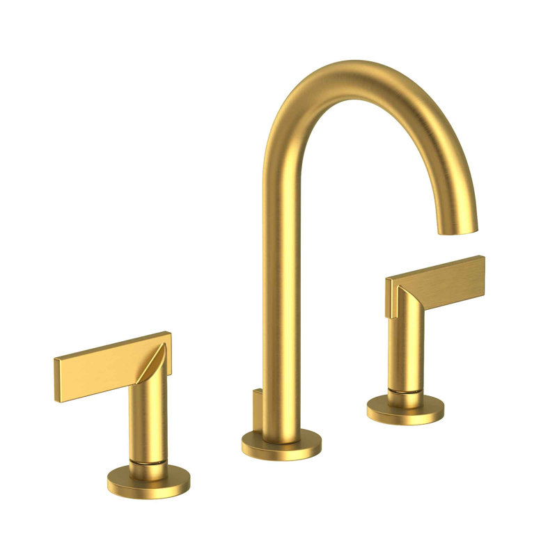 Priya Widespread Bathroom Faucet with Drain Assembly, Satin Brass