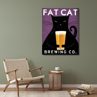 Art sur toile tendue par Red Barrel Studio® par Fowler, Ryan: Cat Brewing no City