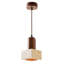 Lustre réglable élégant avec corps en bois et capuchon en travertin, finition beige et noyer | Hauteur: 9,4 po à 60,6 po, plaque de base: 4 po x 1,2 po | Douille E27 de 40 W maximum (ampoule non incluse) | Parfait pour la salle à manger et les espaces de vie-575707558