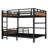 Queen Over Queen Metal Bunk Bed with Raised Guardrail — Metal Loft & Platform Bed, Walnut Finish-764102637-764102632