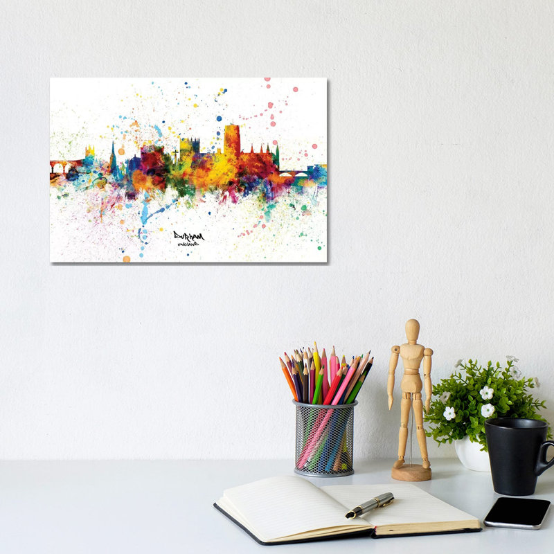 Durham England Skyline Splash by Michael Tompsett - Wrapped Canvas Gallery-Wrapped Canvas Giclée, 20.32 cm H x 30.48 cm W