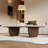 51.2" Rectangular Wood Coffee Table with Faux Marble Stone Top, Double-Layer Tabletop Design, Sturdy-297651241-271431265