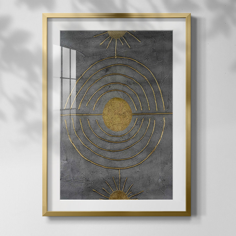 Solar Arcs I, reproduction encadrée, Blanc, Papier avec cadre doré