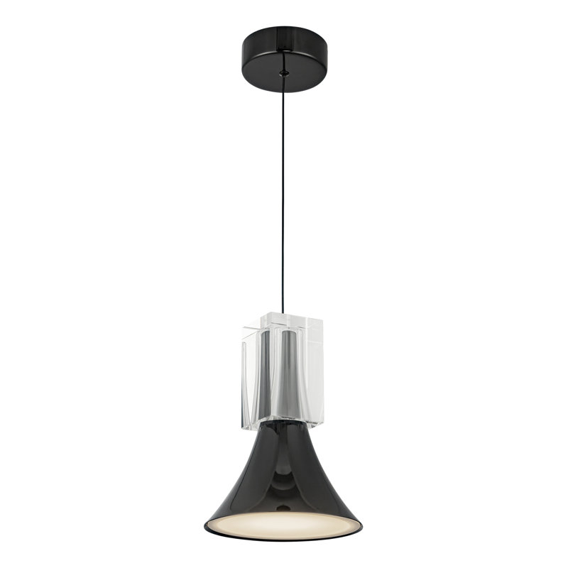 Floe 1 - Light LED Single Pendant, Glossy Black, Black