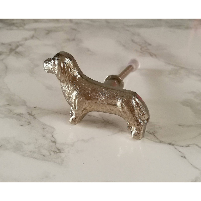 Silver Daschund Sausage Dog Knob