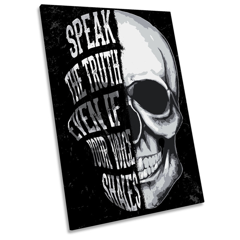 Skull Speak Truth - Wrapped Canvas Print, 76.2cm H x 50.8cm W x 2cm D