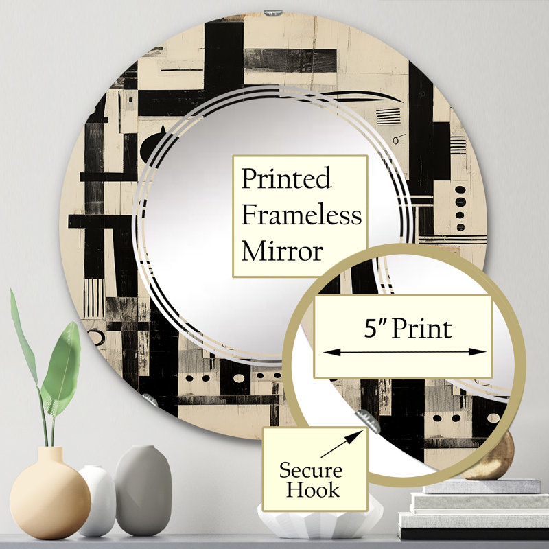 Zephra - Miroir mural moderne rond, 24 po x 24 po