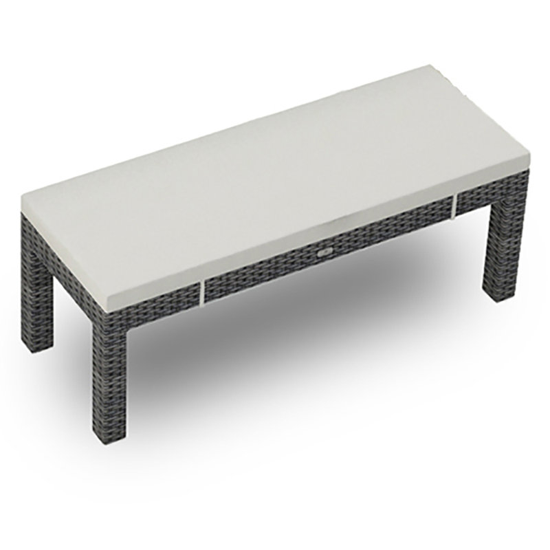 District Outdoor Dining Bench, Canvas Charcoal Sunbrella® Canvas
