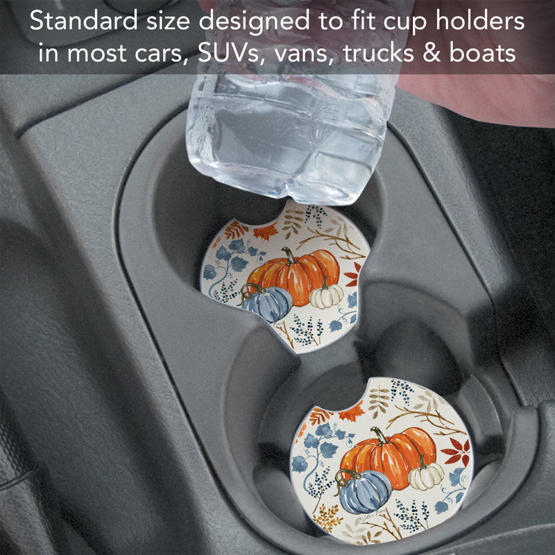 Ensemble de 2 sous-verres citrouille à motif floral citrouille