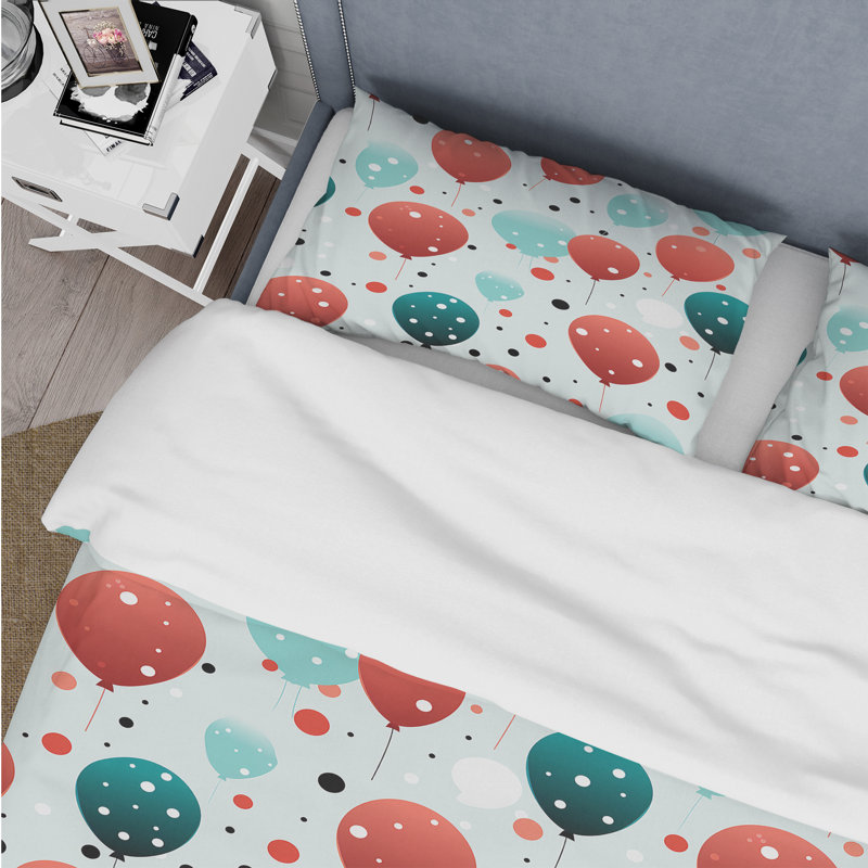 Literie ludique à pois, Housse de couette pour très grand lit et 2 très