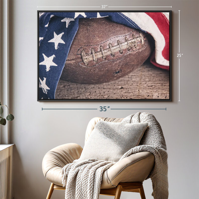 Drapeau américain, impression sur toile, H 25 po x l 37 po