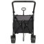 Chariot pliable multifonctionnel avec chariot pivotant et poussoir avec poignée rotative et roues tout-terrain à 360 ° - Conception robuste et réglable, grande capacité de transport, d'épicerie et d'utilisation extérieure, noir-gris