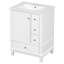 Meuble-lavabo autoportant de 24 pouces avec lavabo et rangement en céramique, idéal pour les petites salles de bain et les salles de bain d'invités