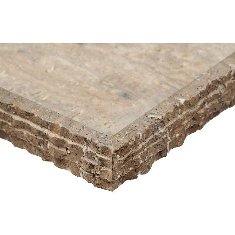 Chambers Grey Travertine Tray, Grey Travertine