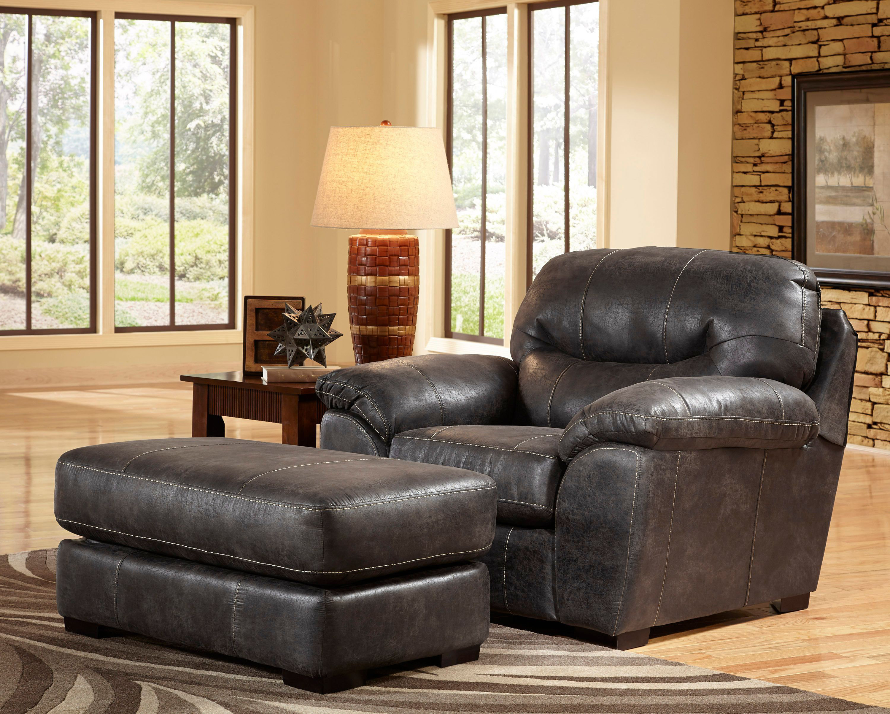 Wildon Home® Adreena Faux Leather Club Chair with Ottoman Wayfair