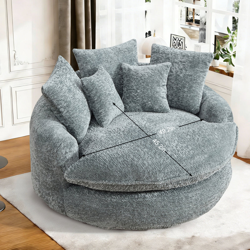 Fauteuil surdimensionné Boneless, Bleu gris