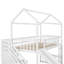 Lit mezzanine simple avec deux tiroirs et glissade, lit maison avec glissade, blanc-1650965345