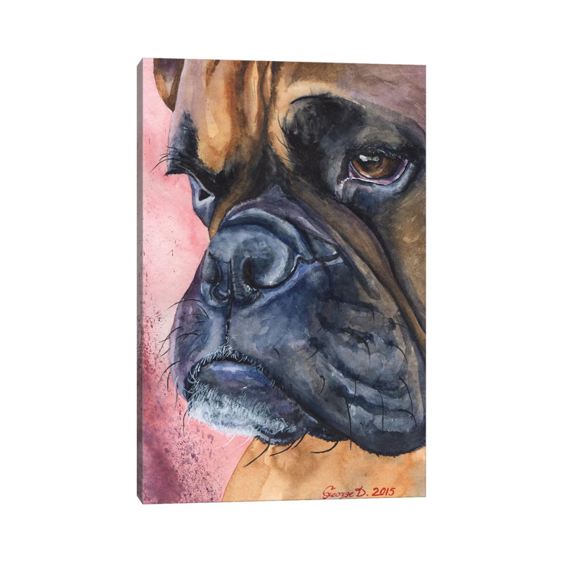 Boxer Portrait - Wrapped Canvas Print, 101.6 cm H x 66.04 cm W x 1.91 cm D