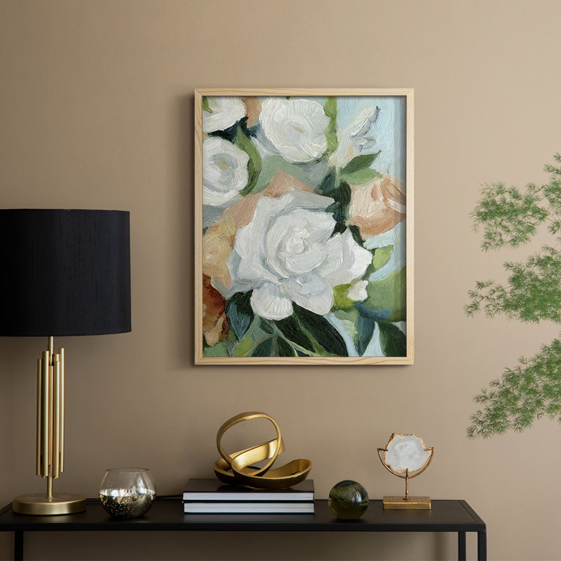 Bouquet Scatter I, reproduction encadrée - bois massif