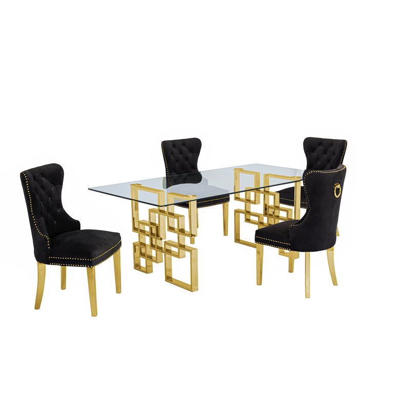 Ensemble repas pour 6 personnes Toombs, Noir / doré, 5