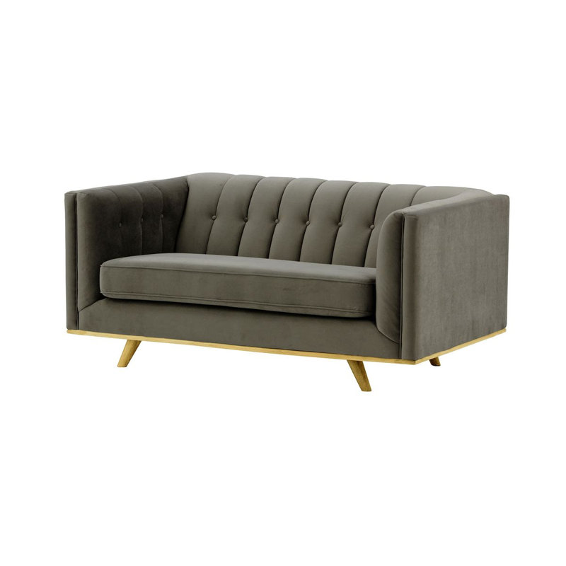 Afsheen 2-Seater Velvet Sofa, 2, Grey