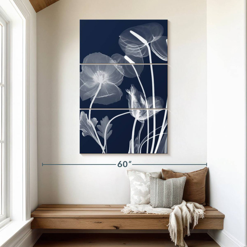 Harnek Navy Flora, 50" H x 32" W