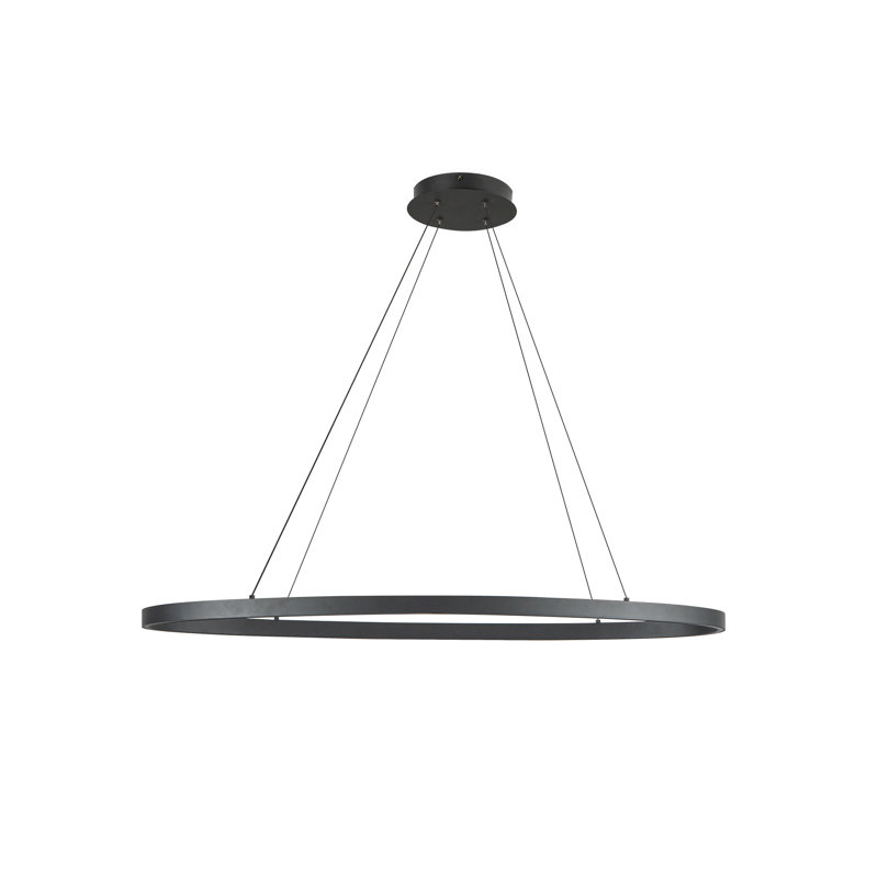 Ovale 1 - Light LED Pendant,  1.5" H x 39.375" W x 15.75" D, Black