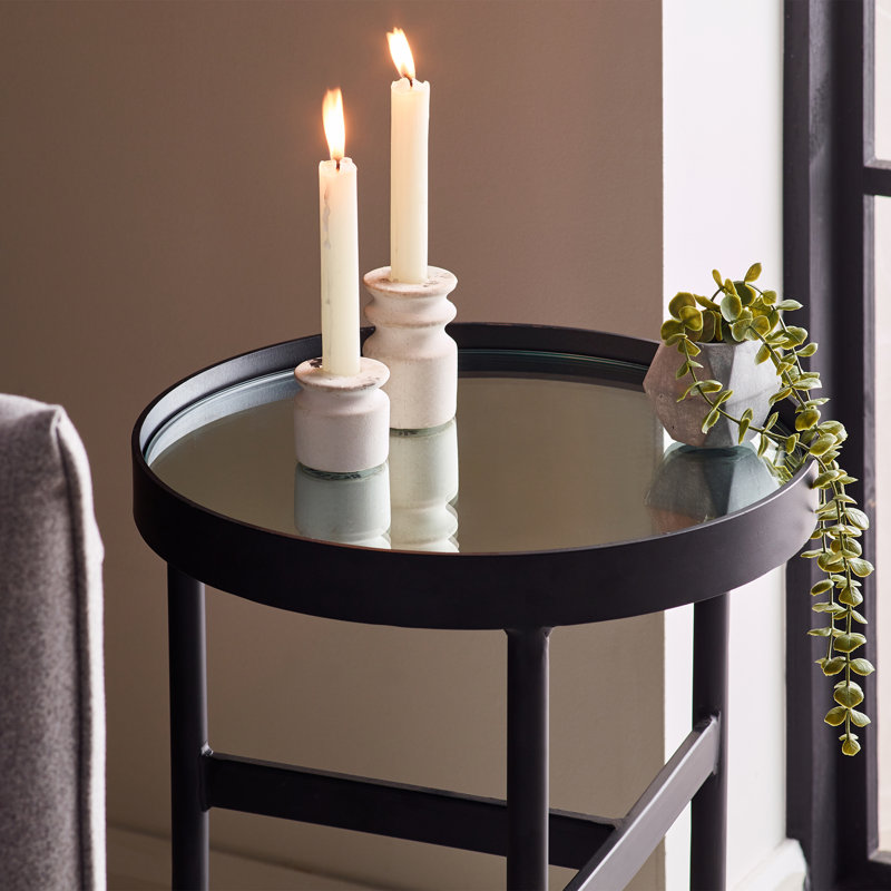 Loughman Mirror Glass Lamp Table