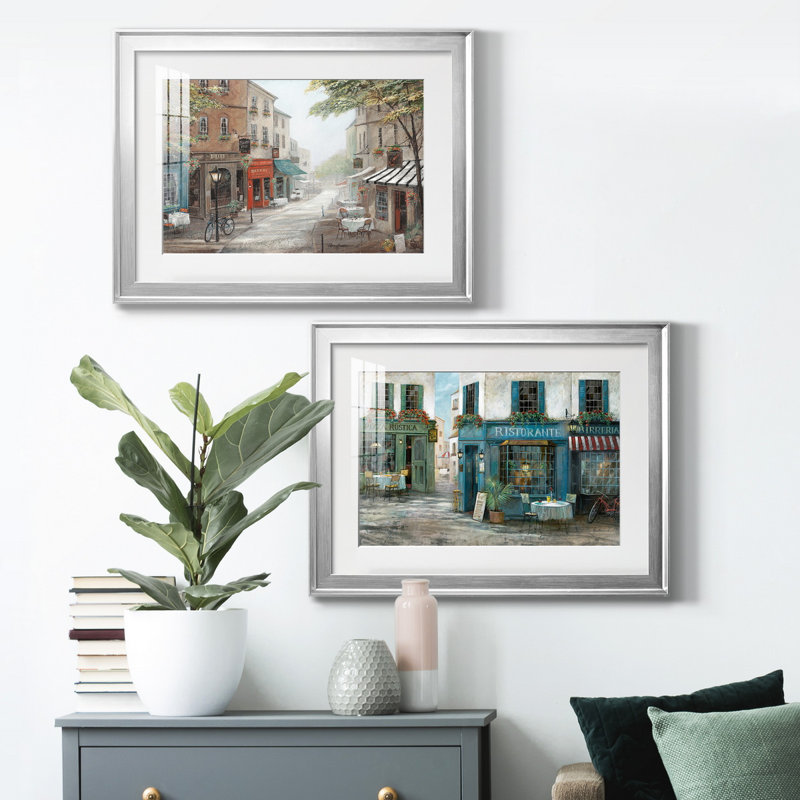 Rue's Bakery - Ensemble de 2 reproductions de cadres photo, H 24,5 po x l 37 po x P 1 po, Cadre argenté