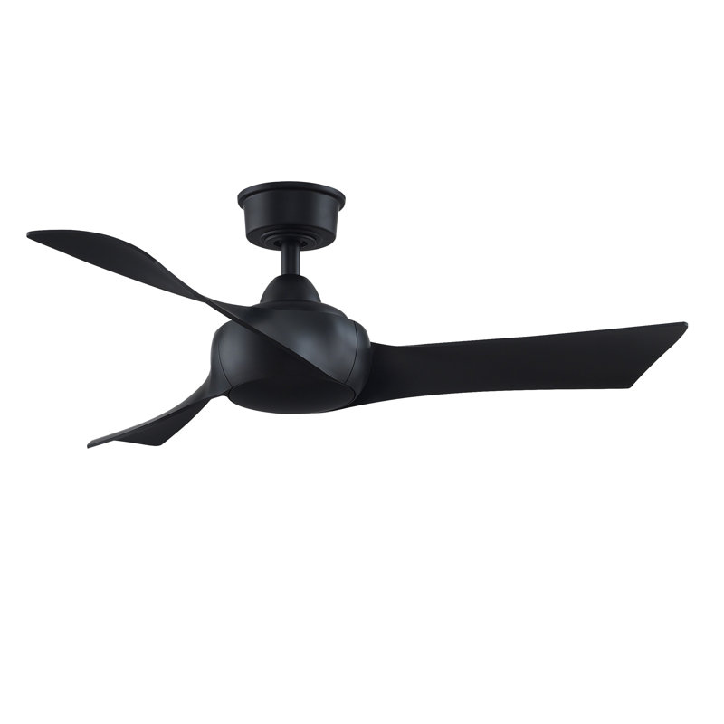 Wrap Custom 44 inch Indoor/Outdoor Ceiling Fan - Black with Black blades, Black, Black