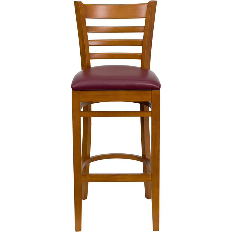 Tabouret de bar en bois Ladder Back, Cerise, Rouge