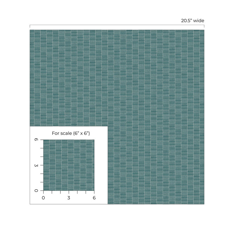 Rouleau de papier peint à rayures épurées L 33 po x l 20,5 po Perry Designs Perry, Vert foncé