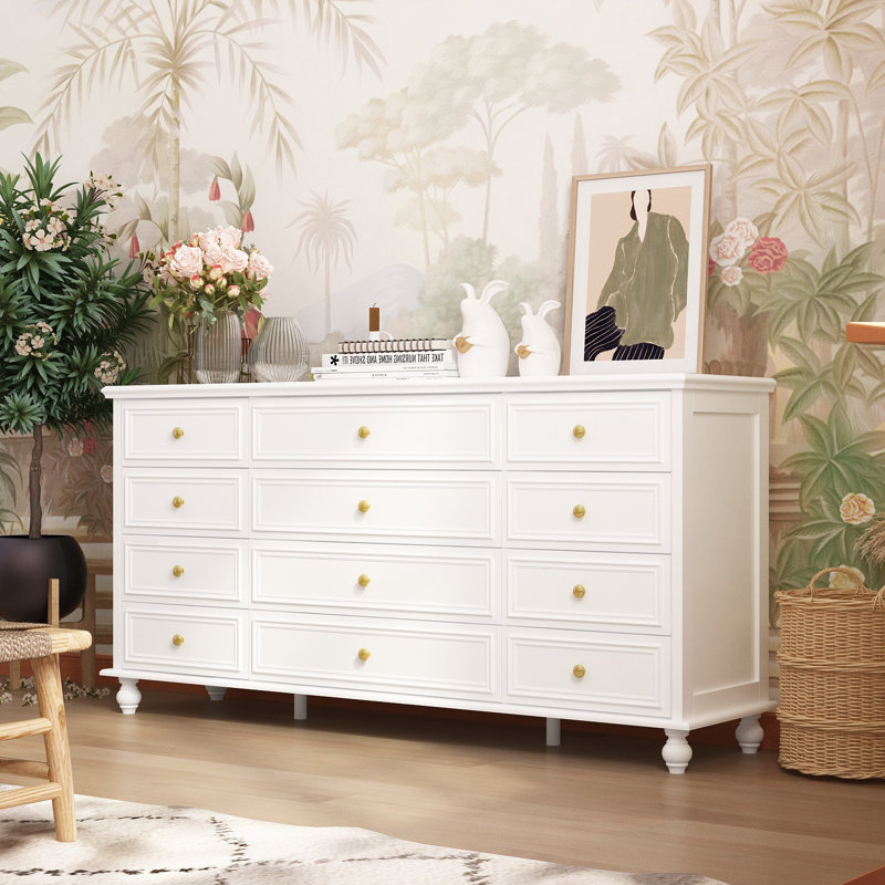 Danet 63'' W 12 - Drawer Dresser, White