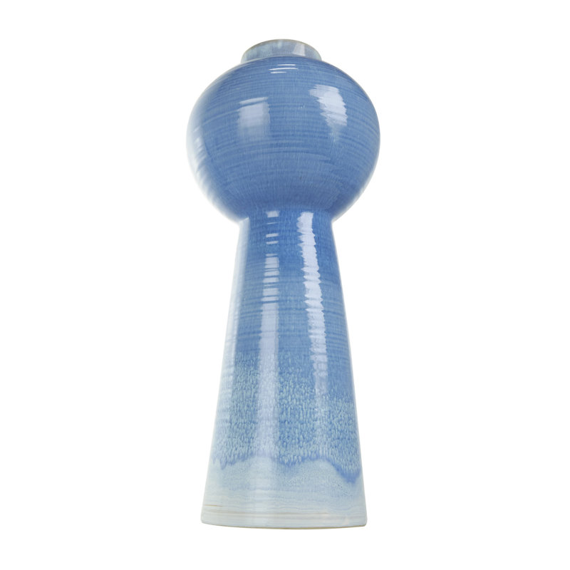 Ceramic Bubble Inspired Ombre Decorative Blue Vase with Unique Texturing